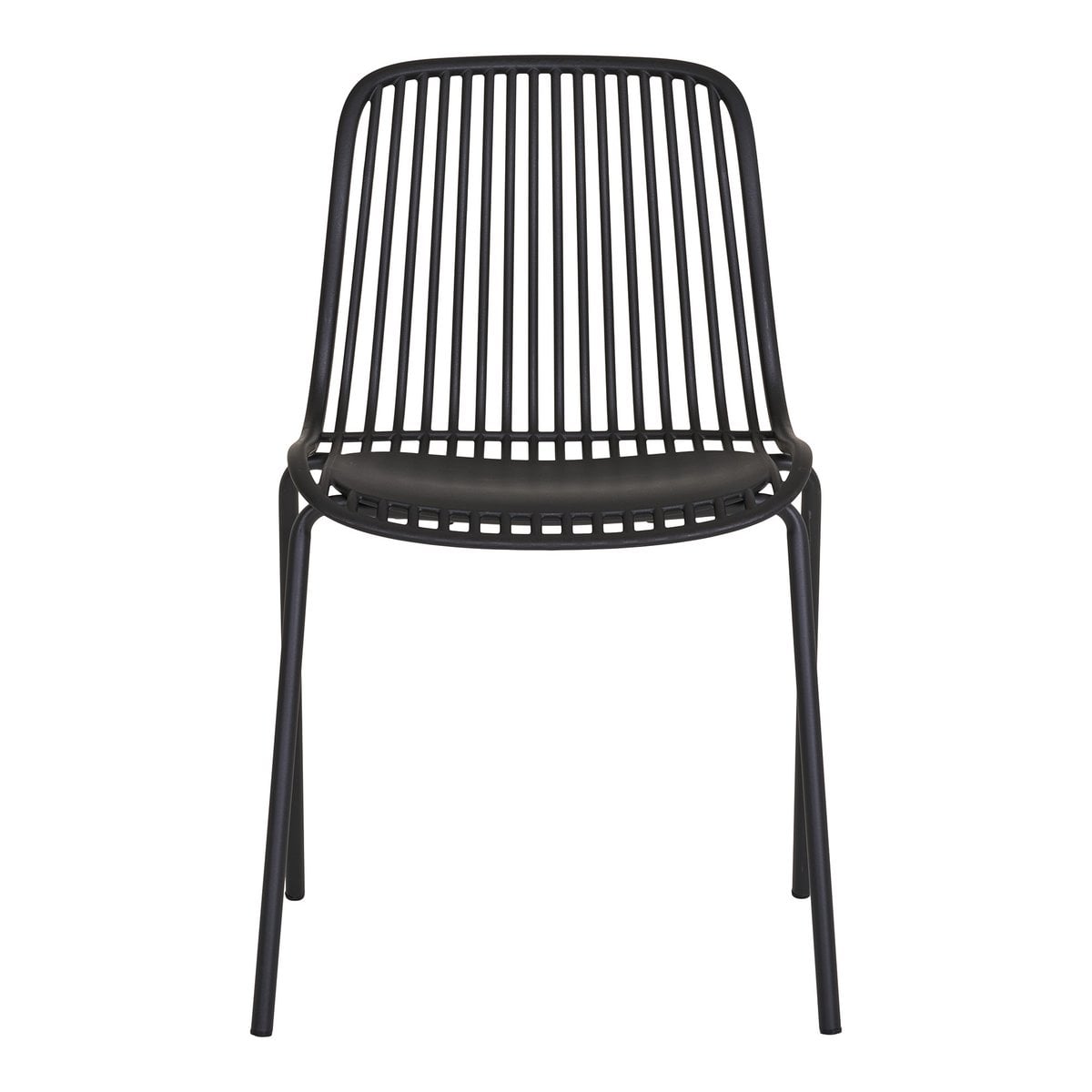 Branson Garden Stuhl - Schwarz, stapelbar, 55x46,5x82 cm - 4 -Set von 4