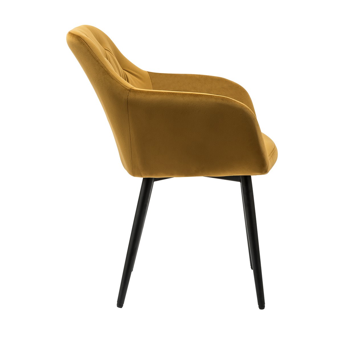 Yellow velvet armchair