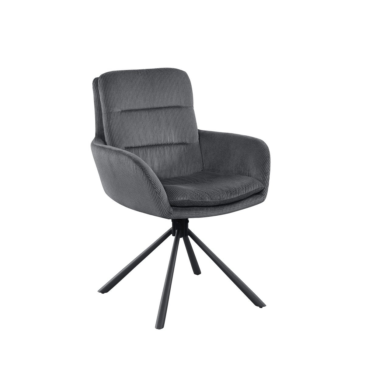 Armchair in corduroy look, dark gray