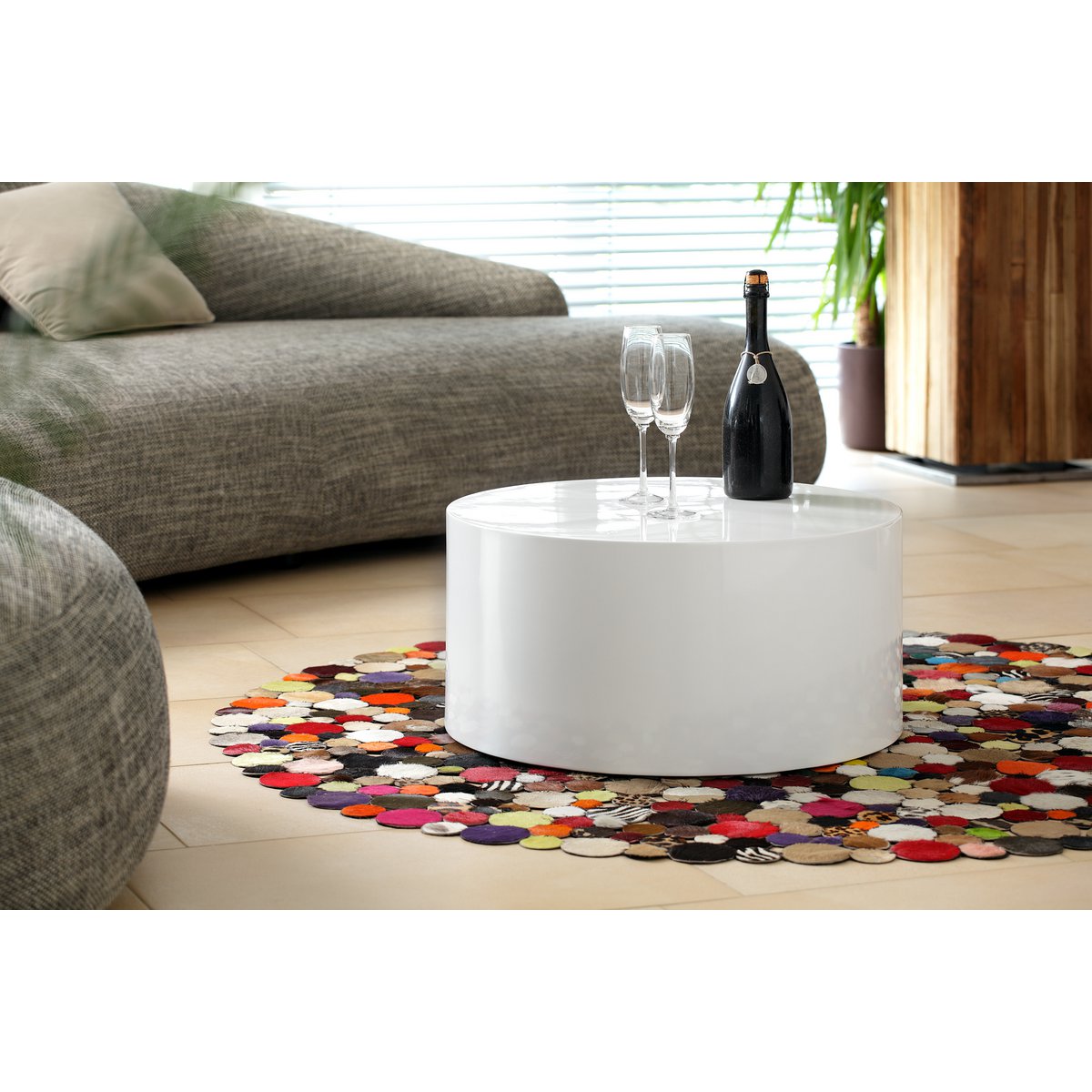Coffee table Ø 60 cm round white