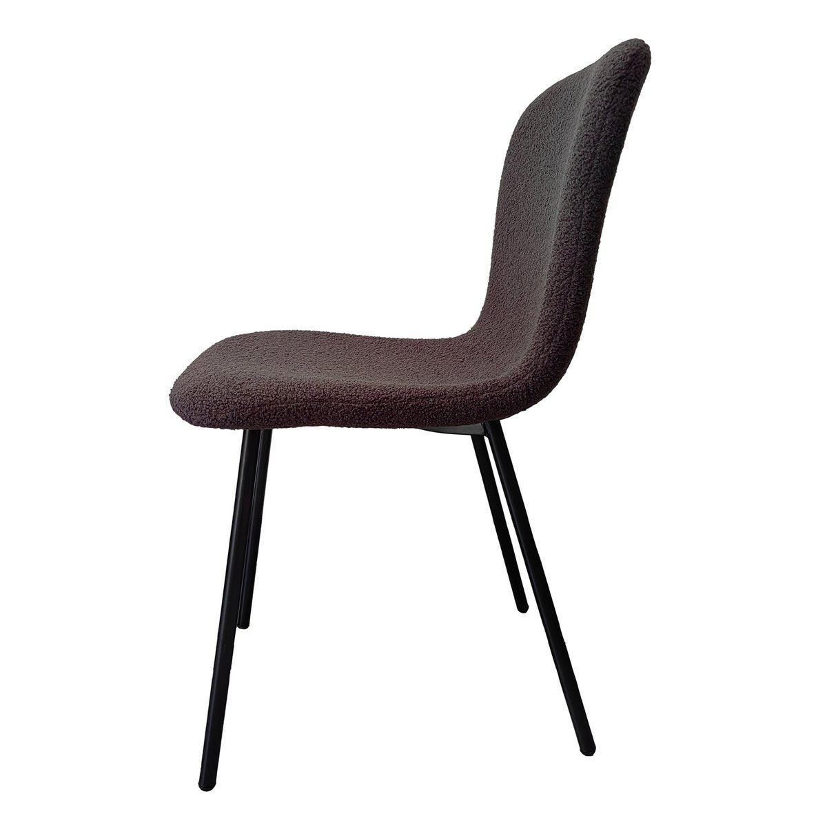 Bouclé look chair set of 4 dark gray