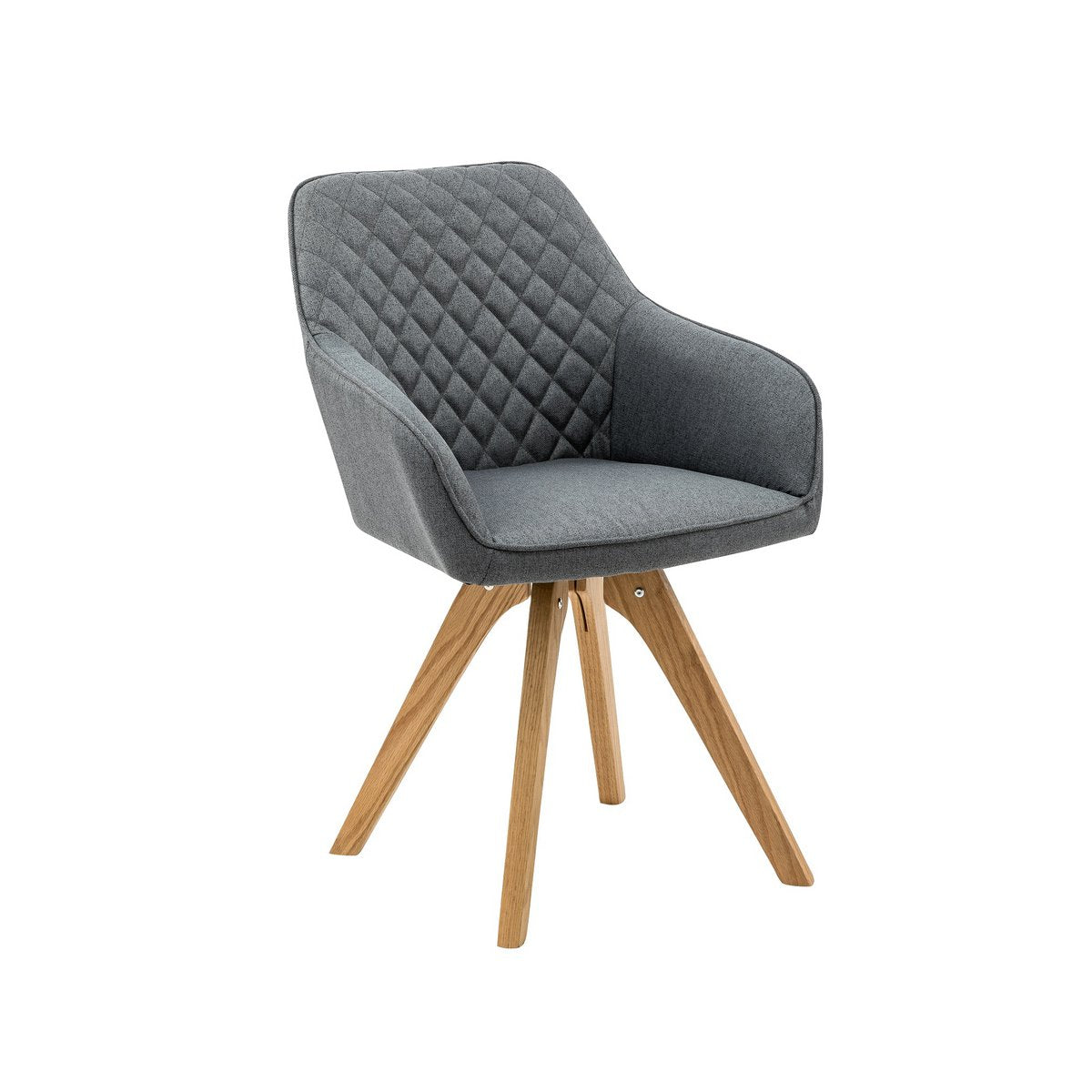 Armchair set of 2 gray textile