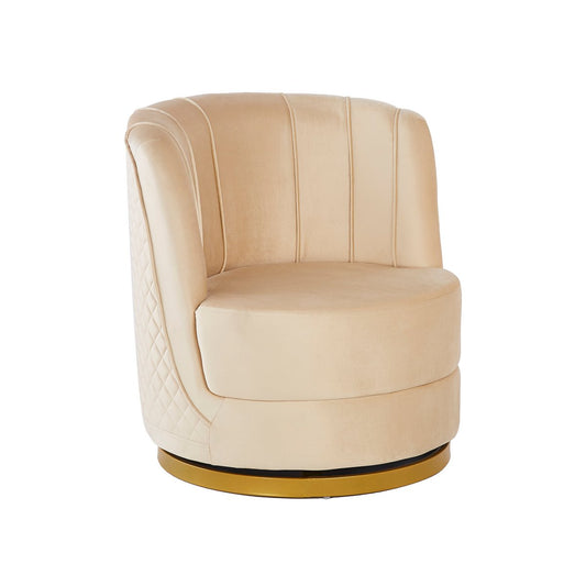 Drehsessel aus Samt Beige