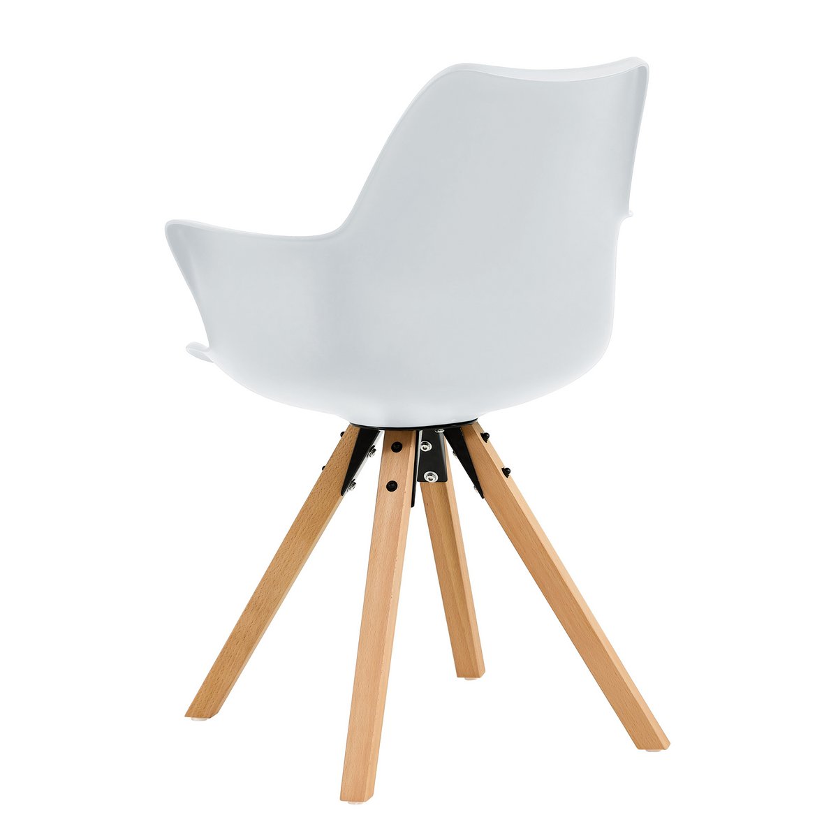 Armchair with plastic shell set of 2 white