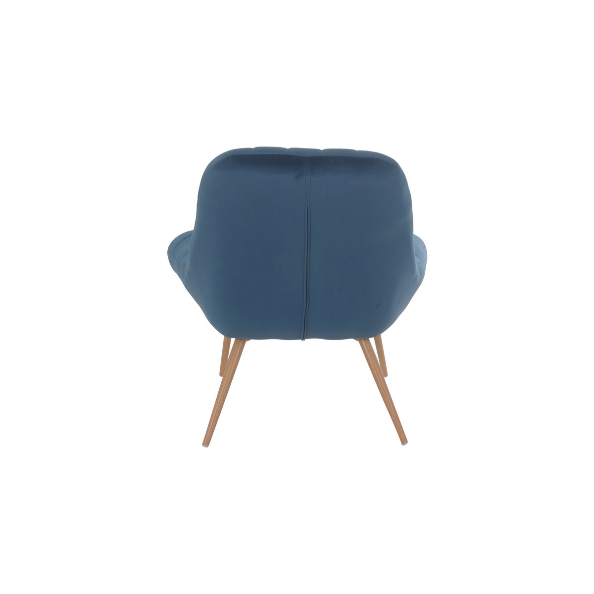 Armchair XXL velvet blue metal wood look