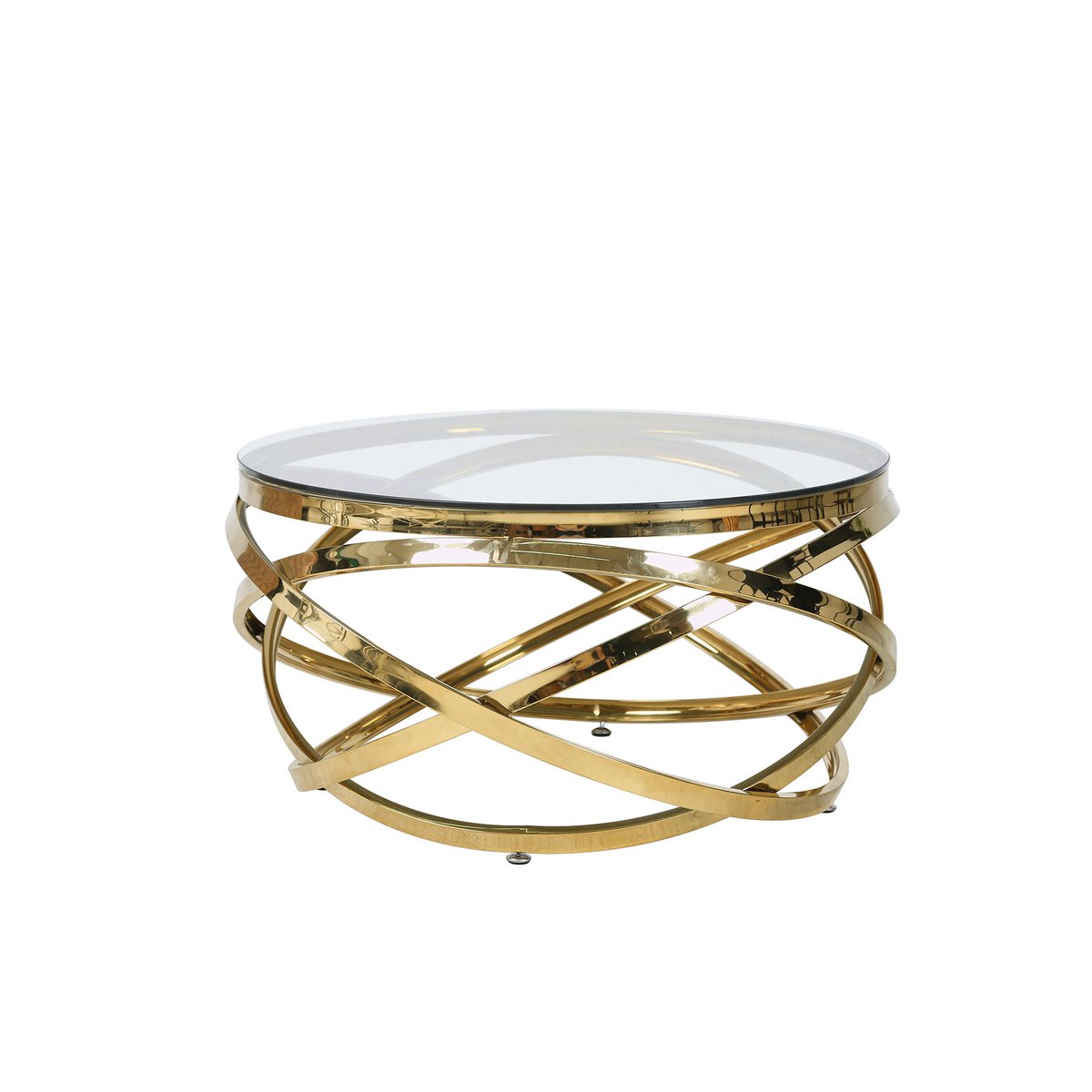 Coffee table gold/clear Ø 80 cm