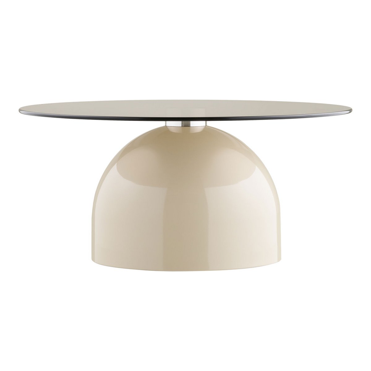 Ravello Couchtisch, gehärtetes Glas/Metall, grau/beige, ø70x33 cm