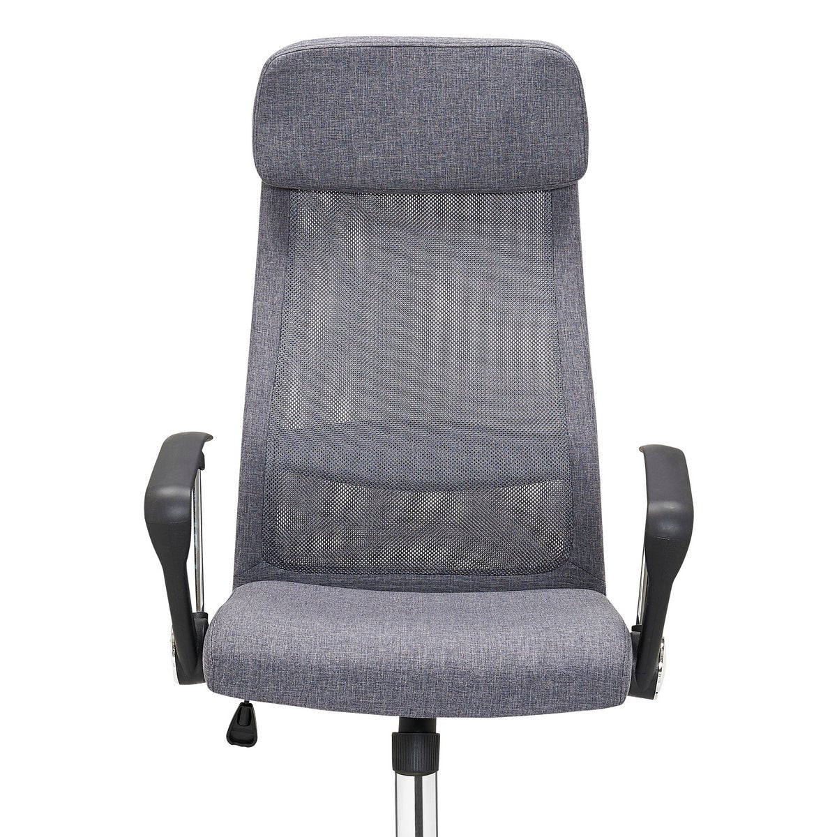 Gray office chair with mesh and fabric upholstery