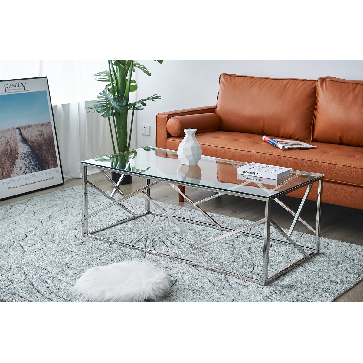 Couchtisch Silber 120x60 cm