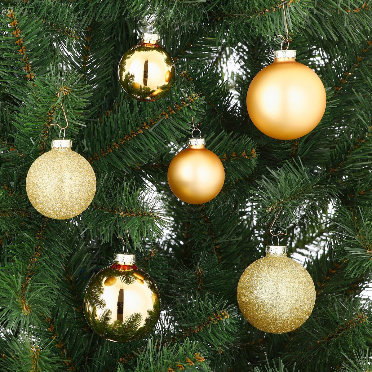 Weihnachtskugel-Set Glaskugeln Gold