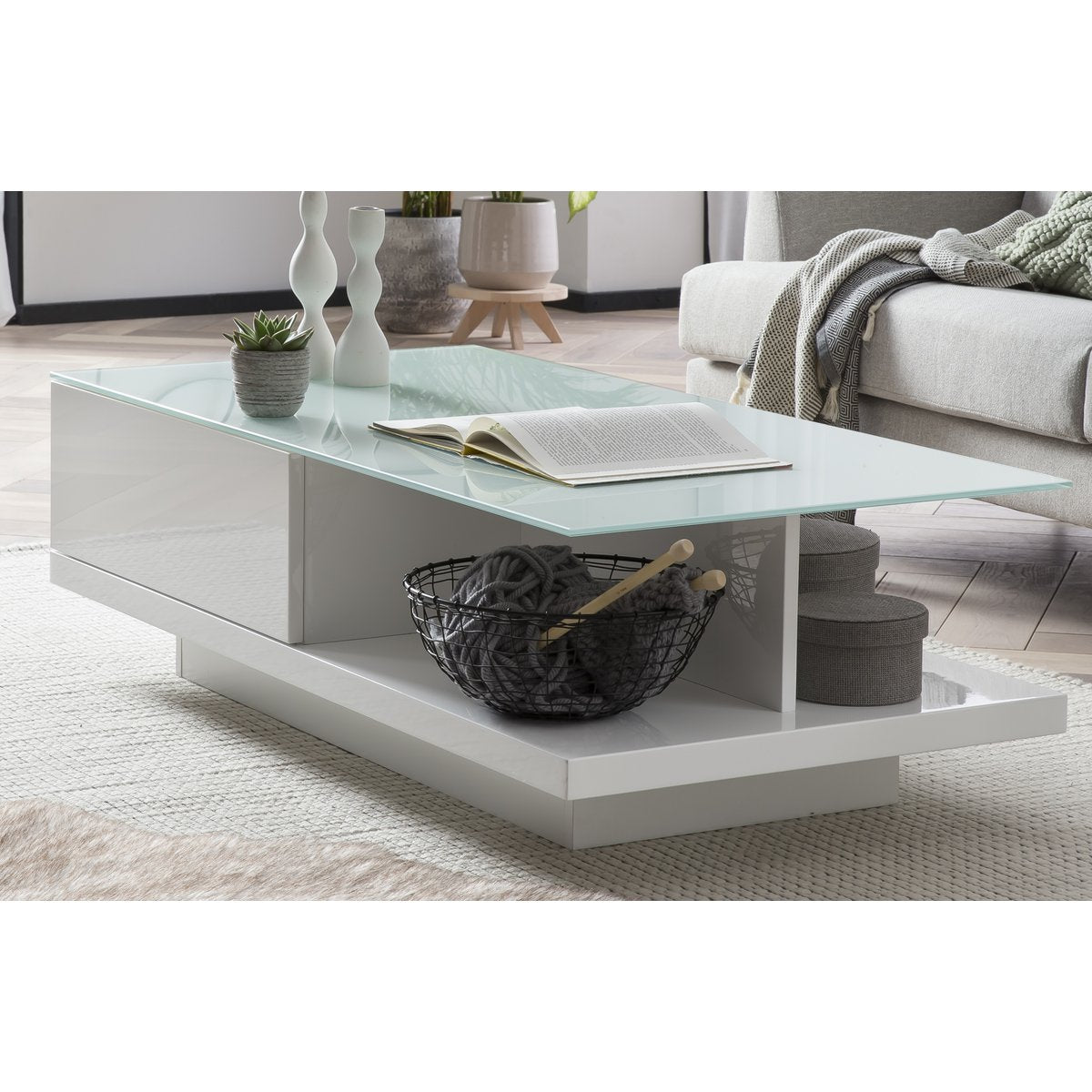 Coffee table 120x60x36 cm white
