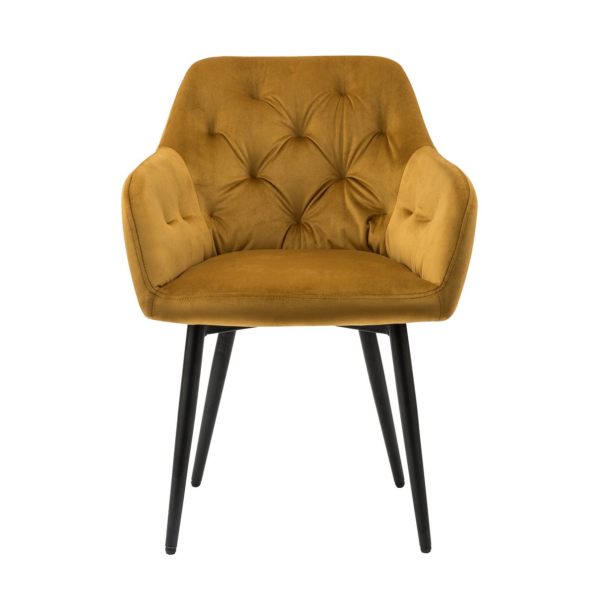 Yellow velvet armchair
