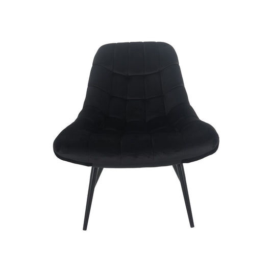 Armchair XXL velvet black metal black