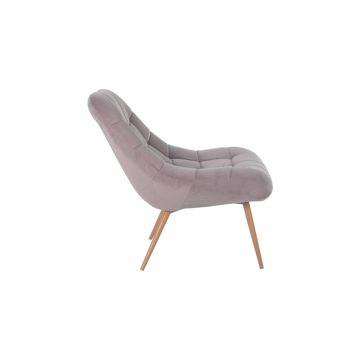 Armchair XXL velvet pink metal wood look