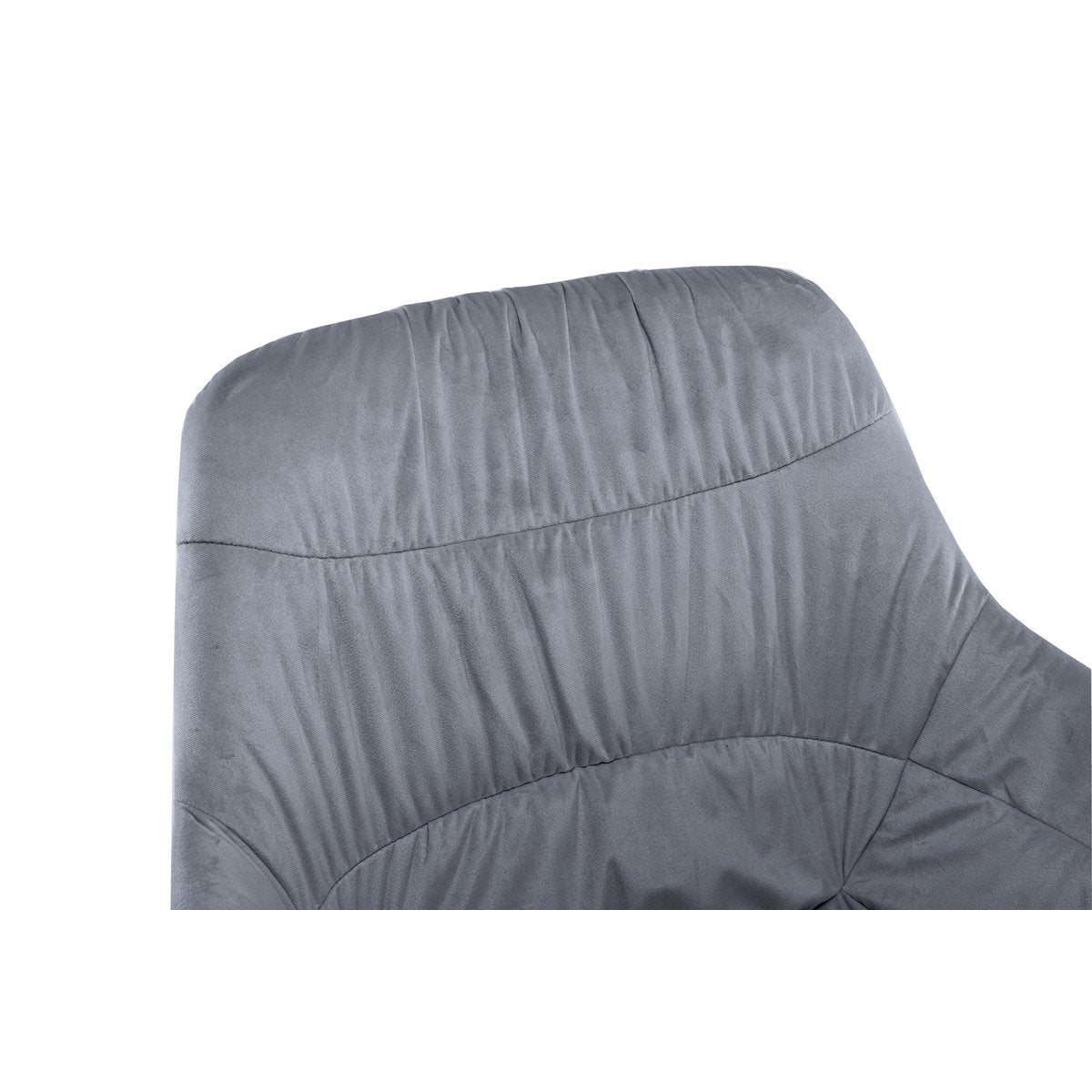 Armchair with honeycomb quilting in gray velvet