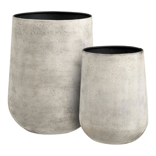 Hou Dekotopf, Metall, antikbeige, 2er-Set