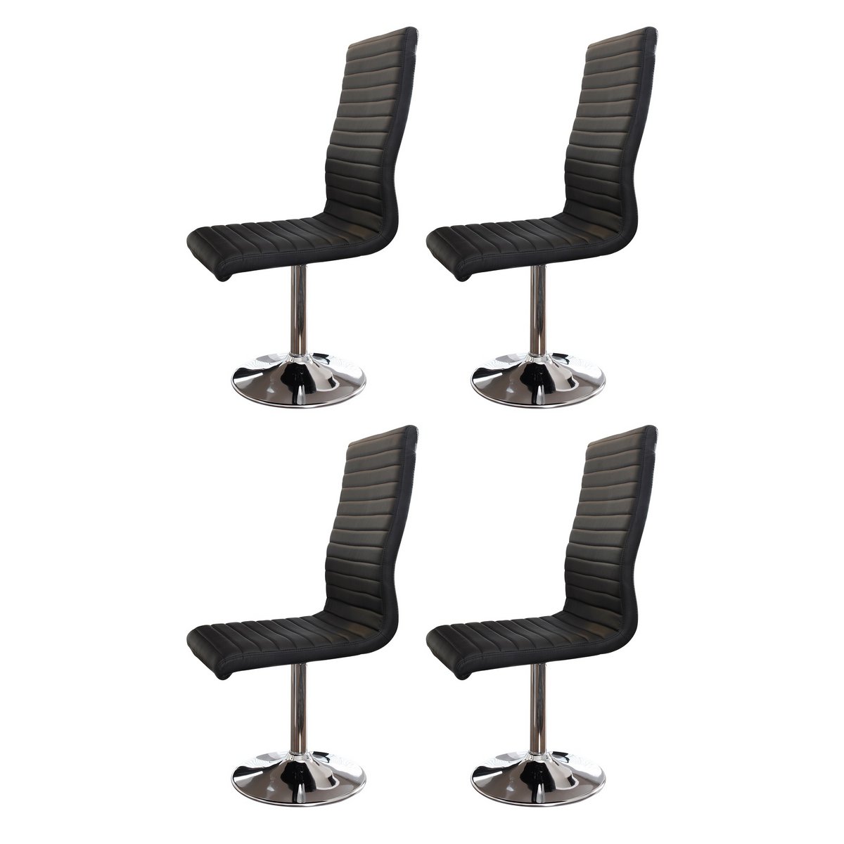 Dining room chairs black faux leather look set of 4