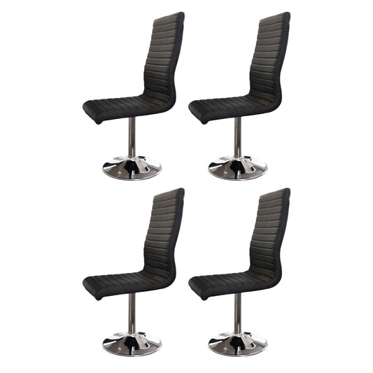 Dining room chairs black faux leather look set of 4