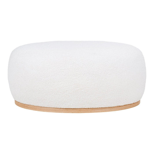 Manhattan Pouf – Weiß, MDF/Kiefernholz/Schaum/Polyester, 88,5 x 54,5 x 36 cm
