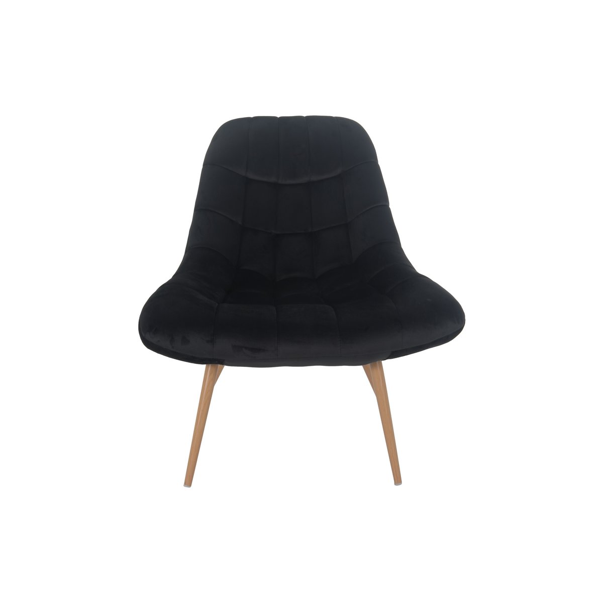 Armchair XXL velvet black metal wood look