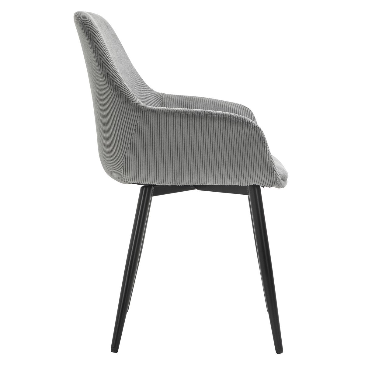 Set of 2 corduroy armchairs grey