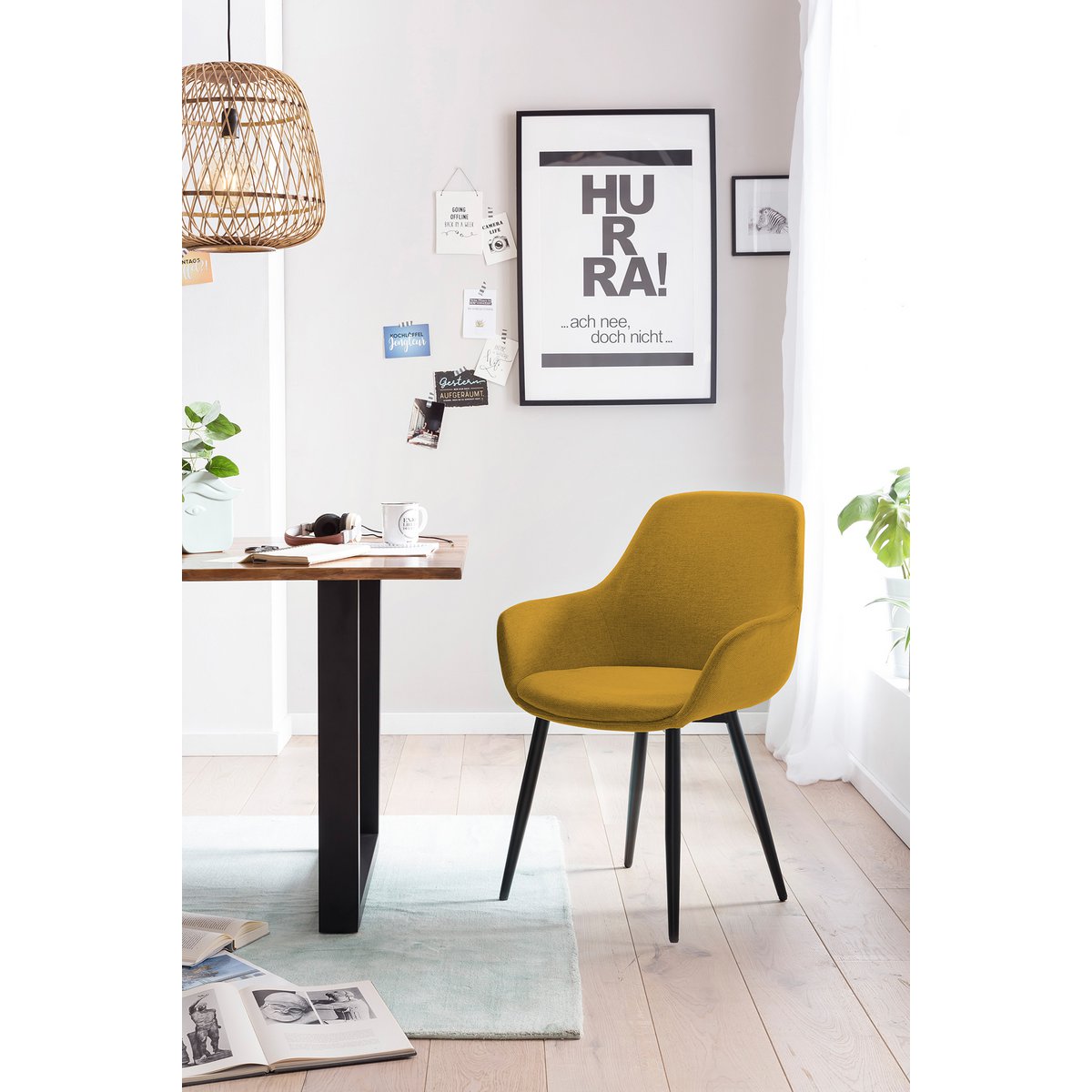Set of 2 armchairs yellow