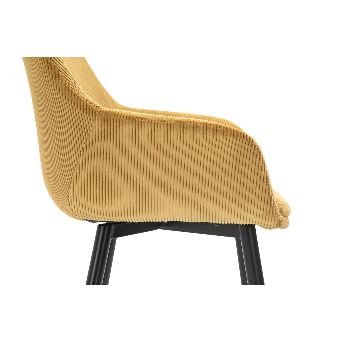 Set of 2 corduroy armchairs, gold