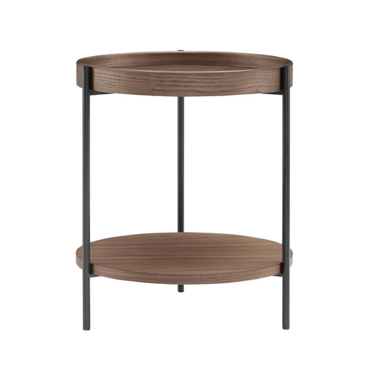 Side table Ø 44 cm walnut