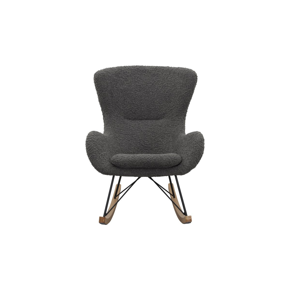 Rocking chair teddy fur dark gray