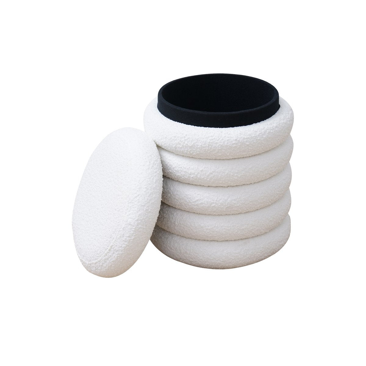 Curly Sitzhocker Ø38 cm White