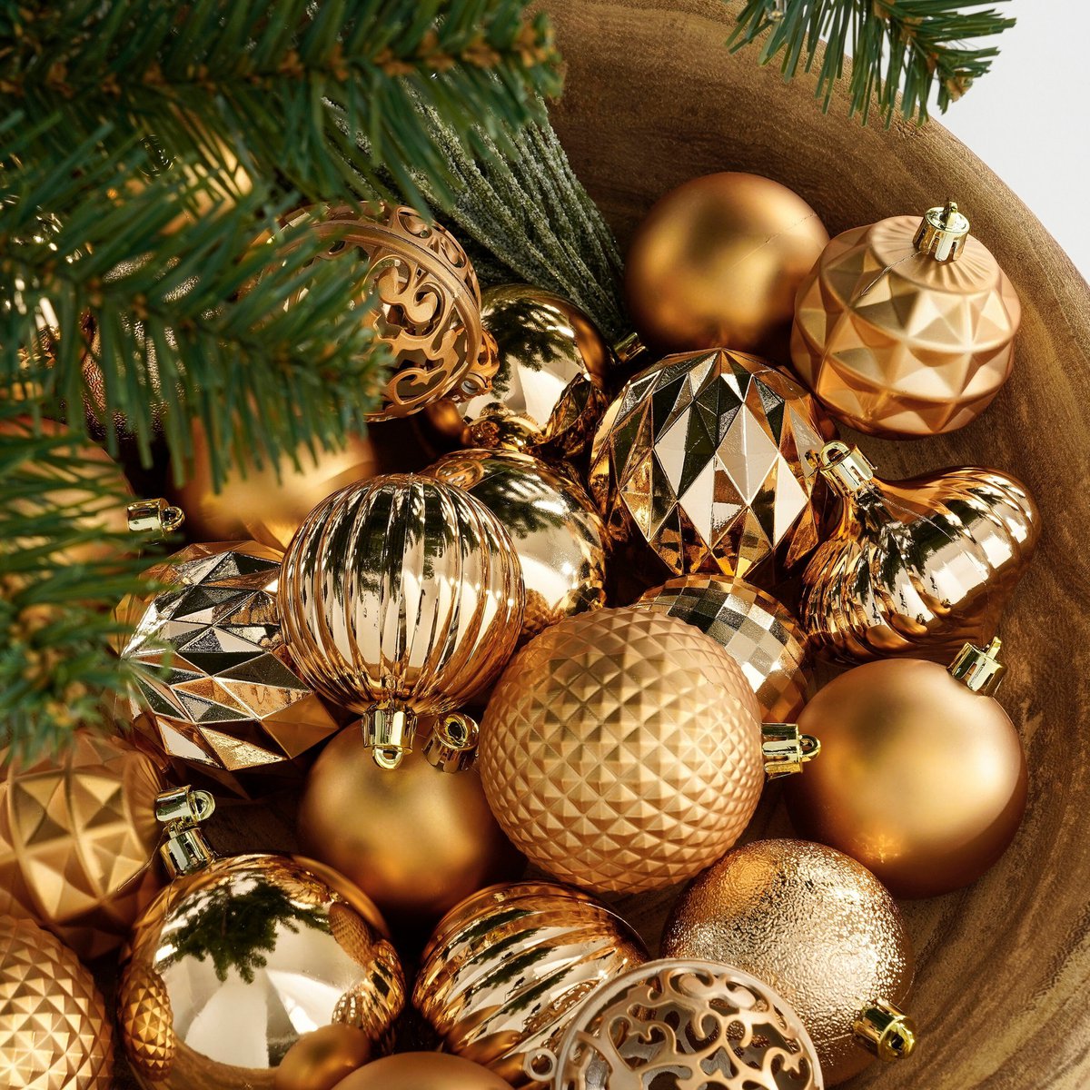 Weihnachtskugelset Unzerbrechliche Kugeln Kupfer