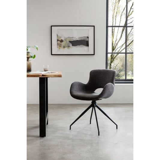 Armchair with cut-out back Dark grey