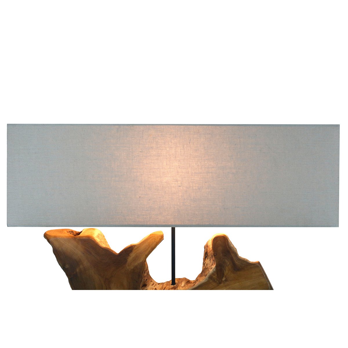 Tischleuchte Treibholz/Leinen Natur 59 cm