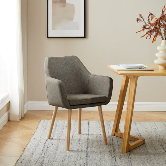 Armchair in brown structural fabric