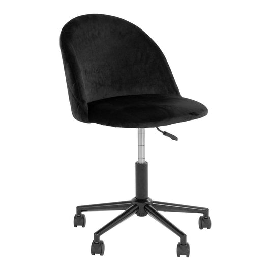 Geneve Bürostuhl – schwarzer Samt, schwarze Beine, 55 x 55 x 73 cm