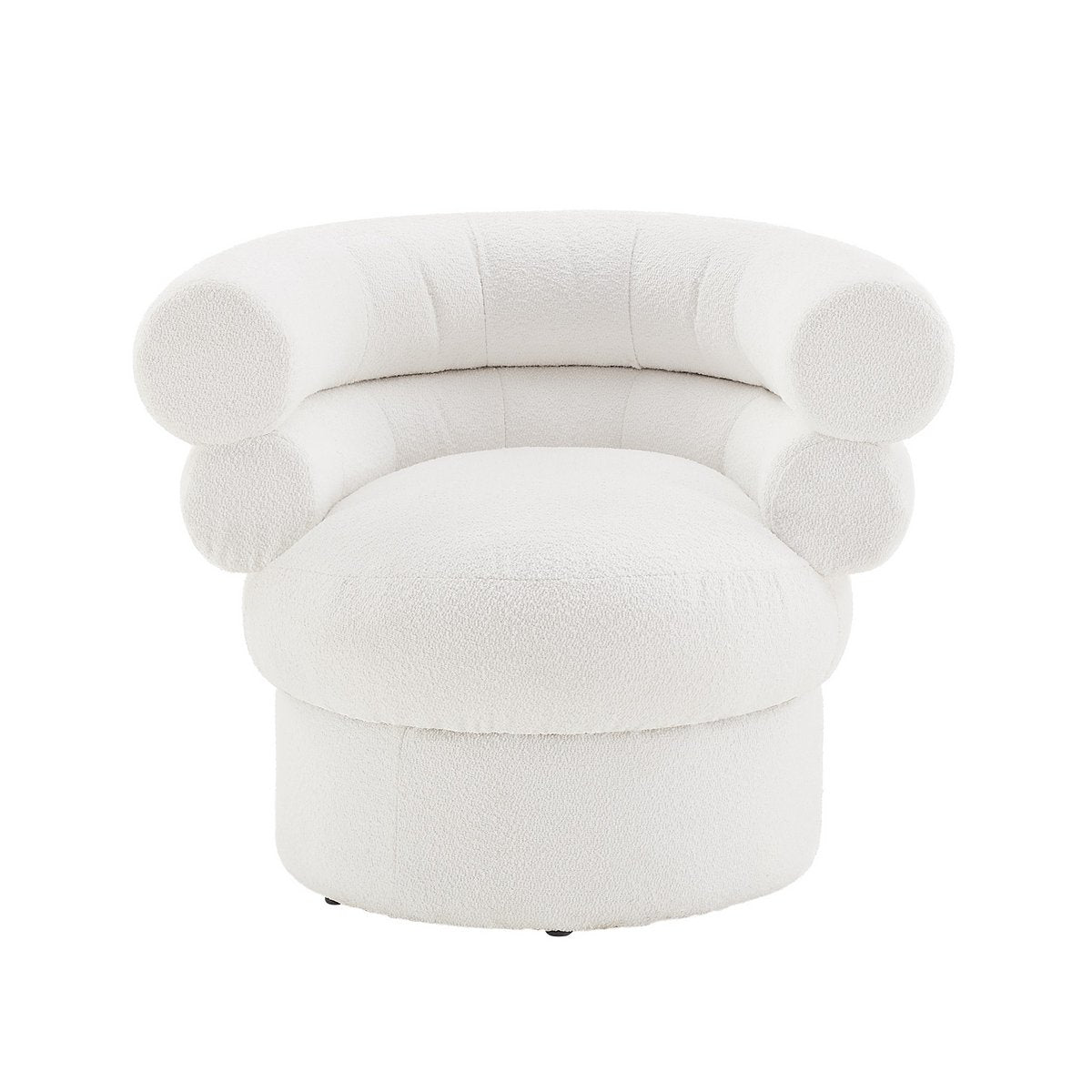 Armchair boucle fabric white