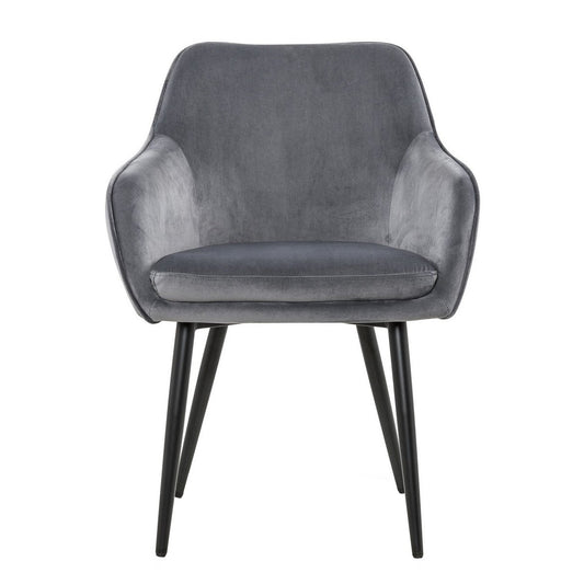Dining room chair gray velvet