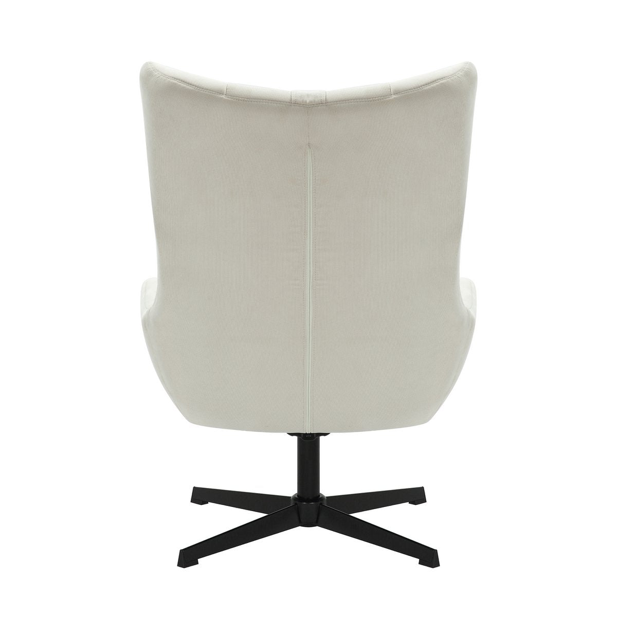 Armchair and stool corduroy look beige