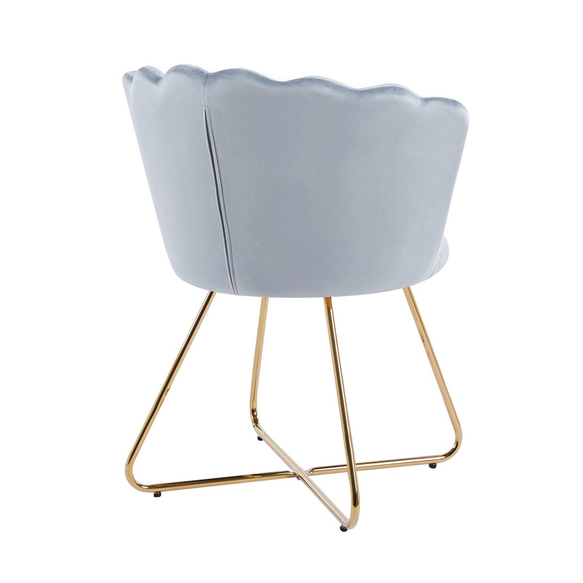 Set of 2 velvet shell chairs in light gray