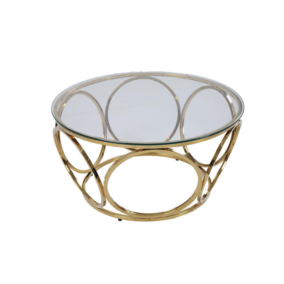 Coffee table Ø 80 cm gold/clear glass