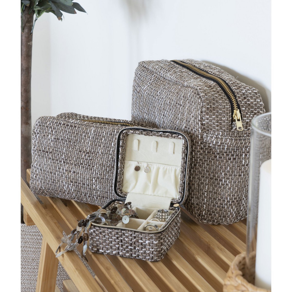 Marrakesch-Schmuckkästchen – Braunmischung, 100 % Polyester, 11 x 11 x 6,5 cm