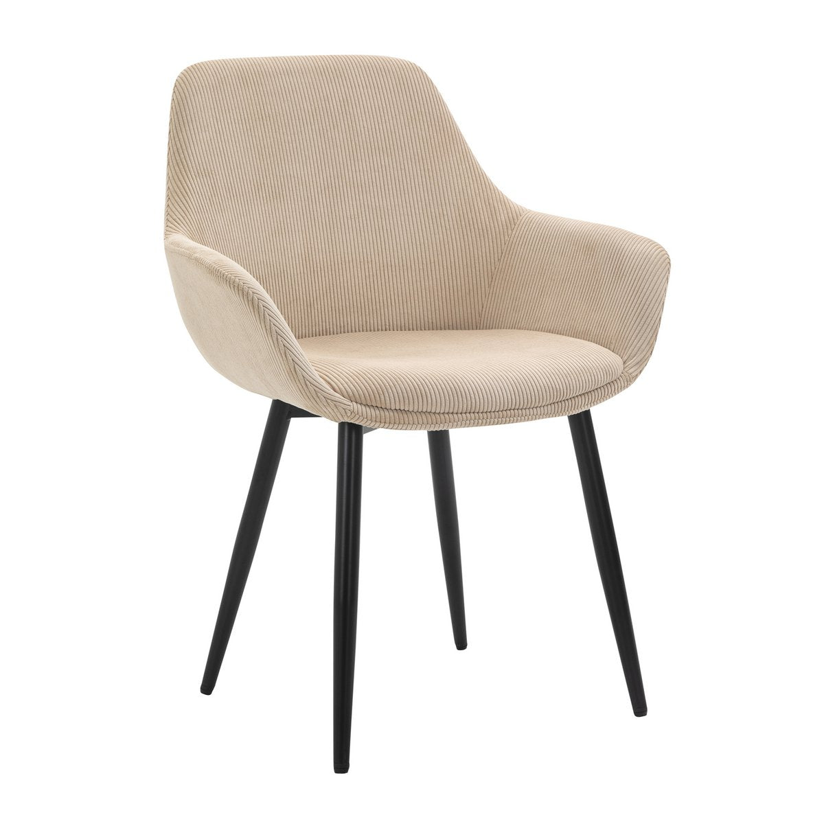 Set of 2 corduroy armchairs beige