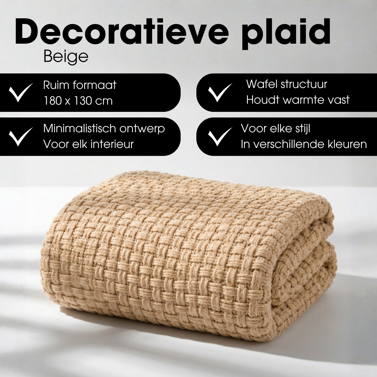 Plaid Cosenza Beige