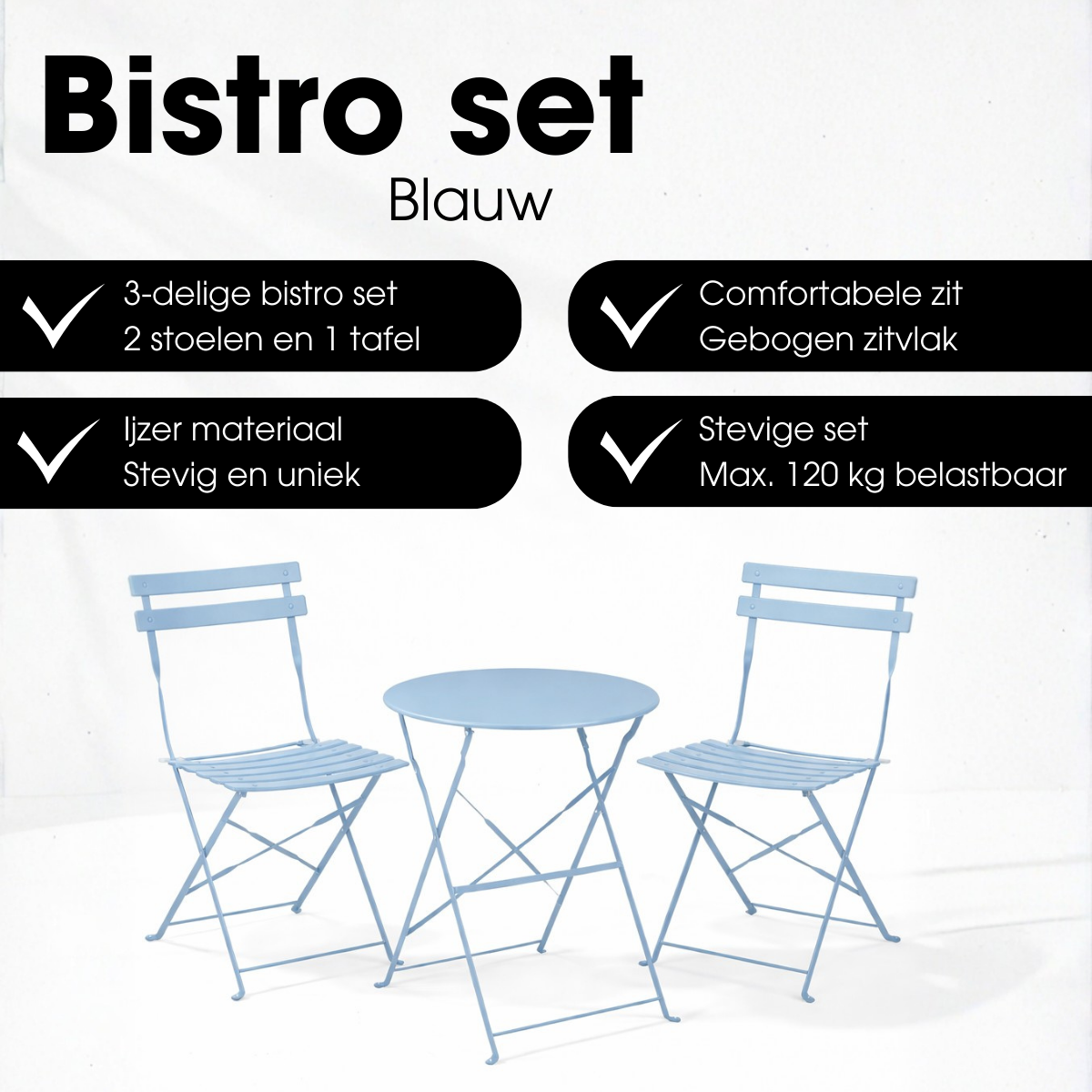 Garten-Bistro-Set Laurence Hellblau