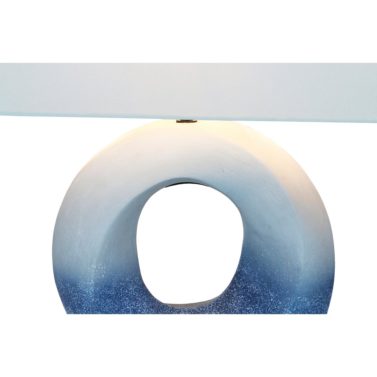 Table lamp ceramic/linen blue/white