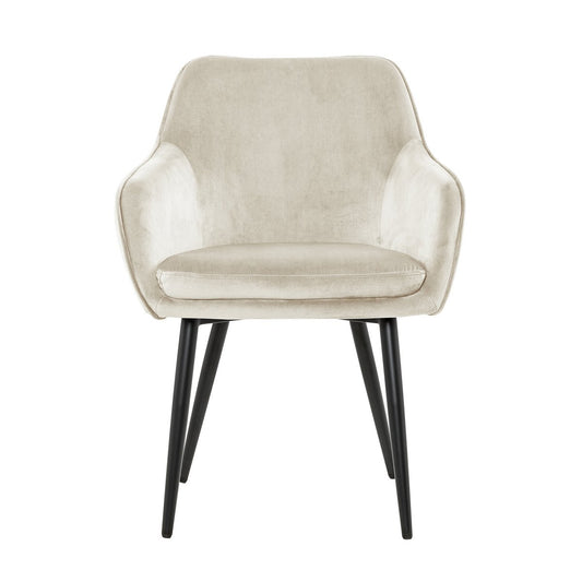 Dining chair cream velvet