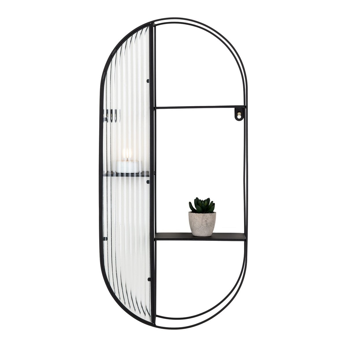 Newcastle Shelf - Regal, Stahl/Glas, schwarz, 3 Regale, 32x11x68 cm