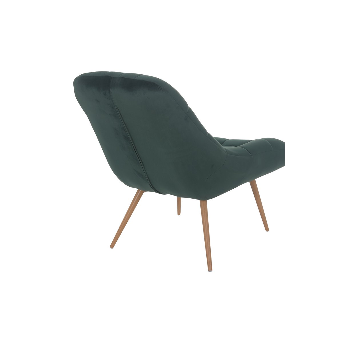 Armchair XXL velvet green metal wood look