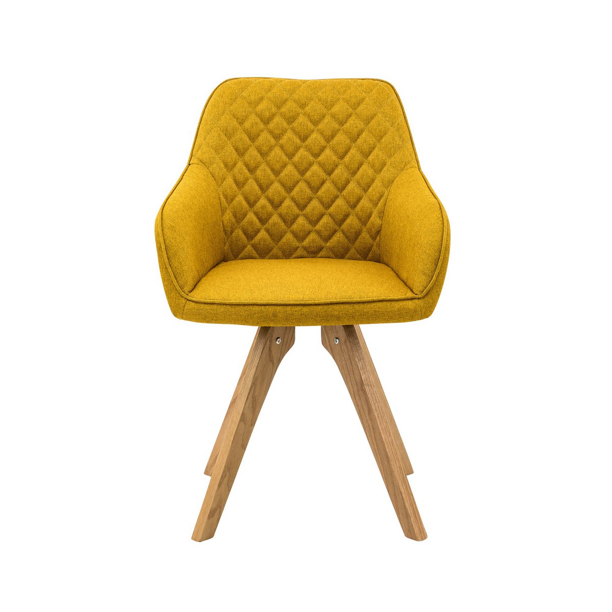 Armchair set of 2 curry yellow textile