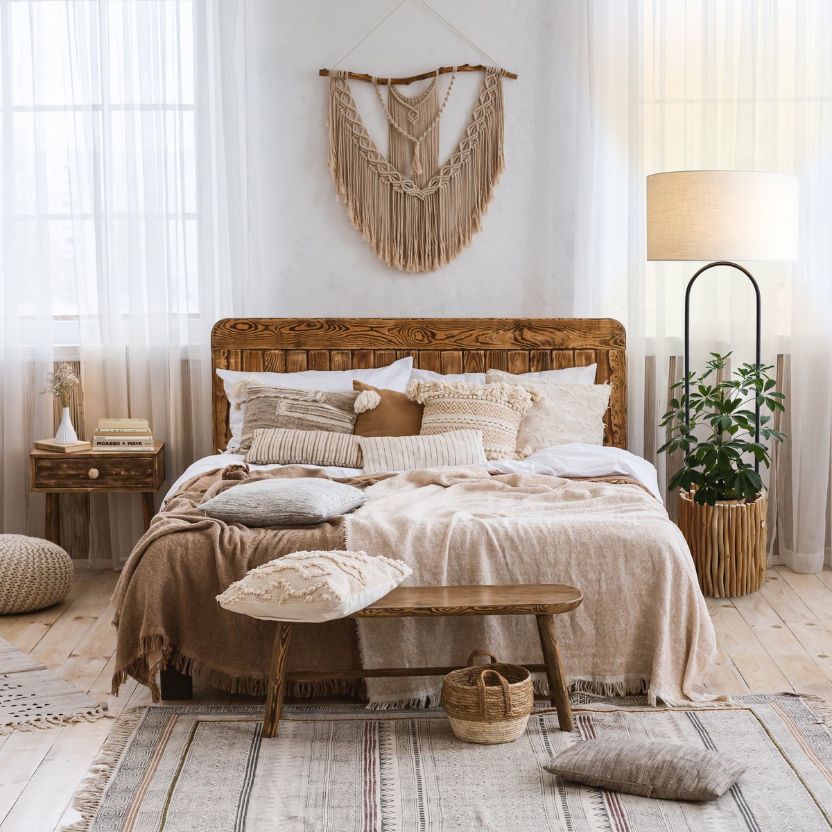 Floor lamp driftwood natural/white 155 cm